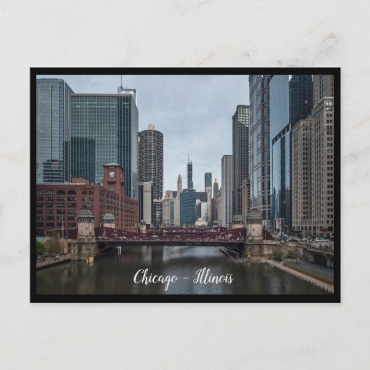 Chicago City, Illinois Postkarte (Vorderseite)