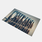 Chicago City mit Wasserreflektion Fußmatte (Schrägansicht)