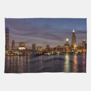 Chicago City Night New Geschirrtuch