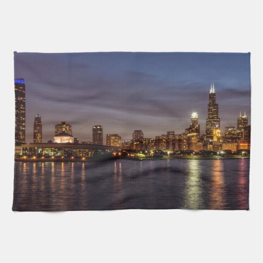 Chicago City Night New Geschirrtuch (Horizontal)
