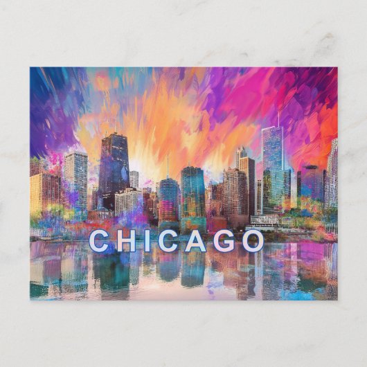 Chicago City Postkarte (Vorderseite)