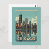 chicago city postkarte (Vorne/Hinten)
