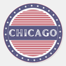 Chicago City Pride Emblem – American Identity Runder Aufkleber