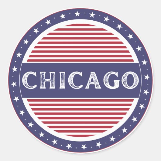 Chicago City Pride Emblem – American Identity Runder Aufkleber (Vorderseite)