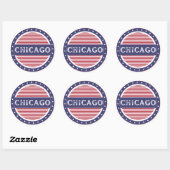 Chicago City Pride Emblem – American Identity Runder Aufkleber (Blatt)