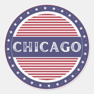 Chicago City Pride Emblem – Amerikanische Identitä Runder Aufkleber