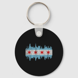 Chicago City Skyline Flagge - Vintage Chicago City Schlüsselanhänger
