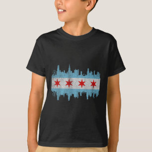 Chicago City Skyline Flagge - Vintage Chicago City T-Shirt