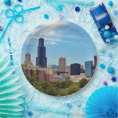 Chicago City Skyline Foto Pappteller (Party)