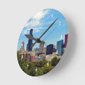 Chicago City Skyline Foto Runde Wanduhr (Winkel)
