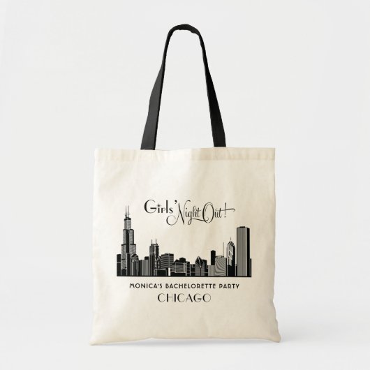 Chicago City Skyline Junggeselinnen-Abschied Weddi Tragetasche (Vorne)