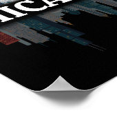 Chicago City Skyline-Lichter nachts Poster (Ecke)