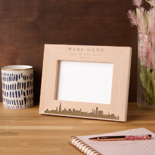 Chicago City Skyline Silhouette, Personalisierter Geätzte Rahmen