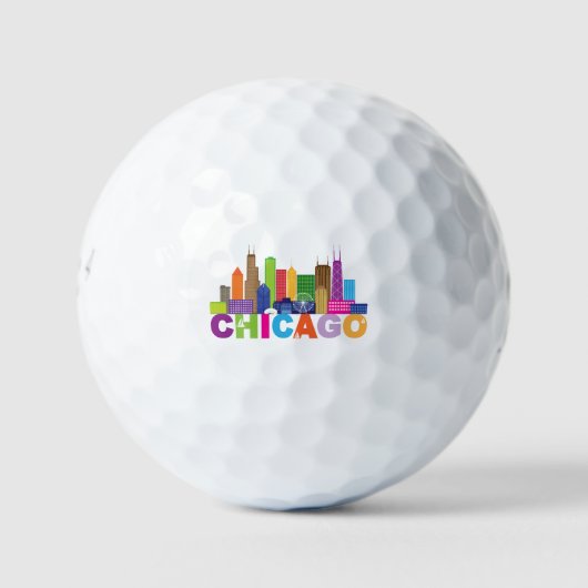 Chicago City Skyline Typografie Golfball (Vorderseite)