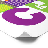 Chicago City Skyline Typografie Poster (Ecke)