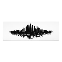 Chicago City Skyline Wasserfarbe Schwarz/Weiß Fotodruck