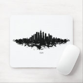 Chicago City Skyline Wasserfarbe Schwarz/Weiß Mousepad (Mit Mouse)