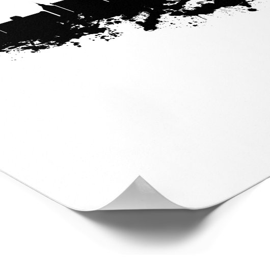 Chicago City Skyline Wasserfarbe Schwarz/Weiß Poster (Ecke)