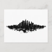 Chicago City Skyline Wasserfarbe Schwarz/Weiß Postkarte (Vorderseite)