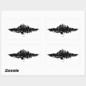 Chicago City Skyline Wasserfarbe Schwarz/Weiß Rechteckiger Aufkleber (Blatt)