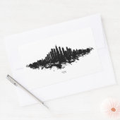 Chicago City Skyline Wasserfarbe Schwarz/Weiß Rechteckiger Aufkleber (Umschlag)