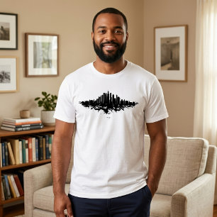 Chicago City Skyline Wasserfarbe Schwarz/Weiß T-Shirt