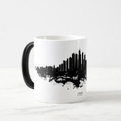 Chicago City Skyline Wasserfarbe Schwarz/Weiß Verwandlungstasse (Vorderseite Links)