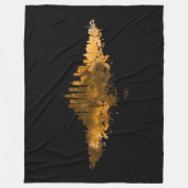 Chicago City Skyline Watercolor in Orange Fleecedecke (Vorderseite)