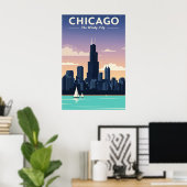 Chicago City Vintag Poster (Heimbüro)
