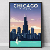 Chicago City Vintag Poster