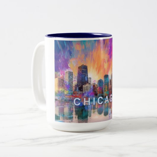 Chicago City Zweifarbige Tasse (Vorderseite Links)