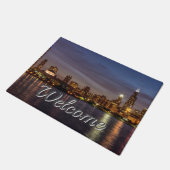 Chicago Cityscape Night Welcome Doormat Fußmatte (Schrägansicht)