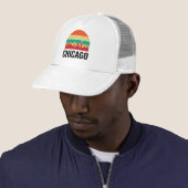 Chicago Cityscape Vintag Sunset Trucker Hat Truckerkappe (Beispiel)
