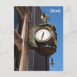 Chicago Clock Postcard Postkarte