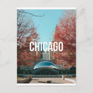 Chicago Cloud Gate Bean Herbst Skyline Reise Postkarte