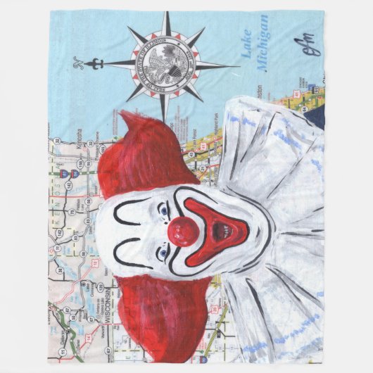 Chicago Clown Fleecedecke (Vorderseite)