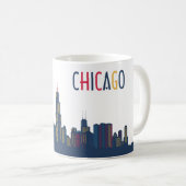 Chicago Colorful Skyline Kaffeetasse (VorderseiteRechts)