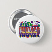Chicago-Confetti Button (Vorne & Hinten)