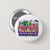 Chicago-Confetti Button (Vorne & Hinten)