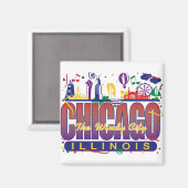 Chicago Confetti Magnet (Vorderseite/Rückseite)