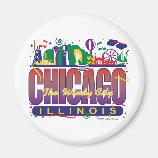 Chicago-Confetti Magnet (Vorne)