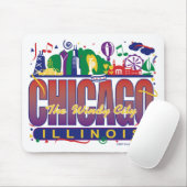 Chicago-Confetti Mousepad (Mit Mouse)