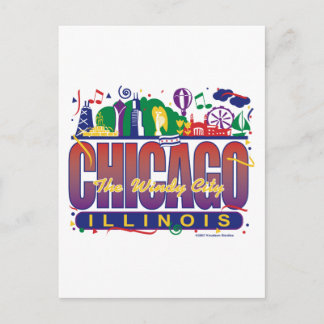 Chicago-Confetti Postkarte
