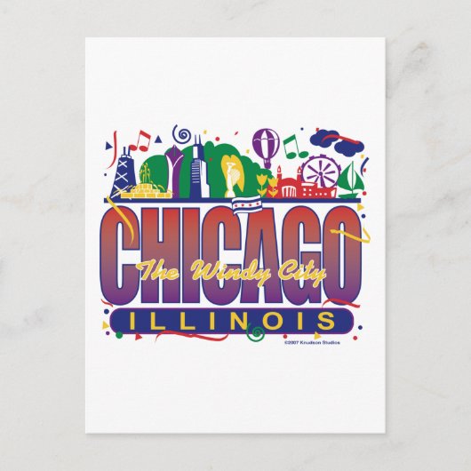 Chicago-Confetti Postkarte (Vorderseite)