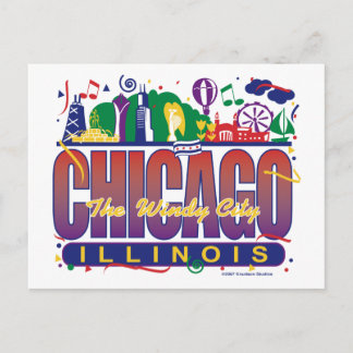 Chicago-Confetti Postkarte