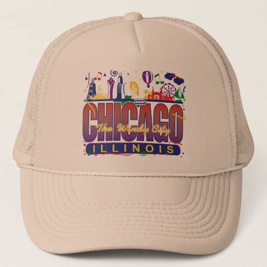 Chicago Confetti Truckerkappe (Vorderseite)