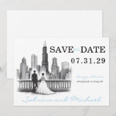 Chicago Couple Save The Date (Vorne/Hinten)