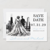 Chicago Couple Save The Date (Vorderseite)