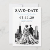 Chicago Couple Save The Date (Vorderseite)