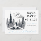 Chicago Couple Save The Date (Vorderseite)